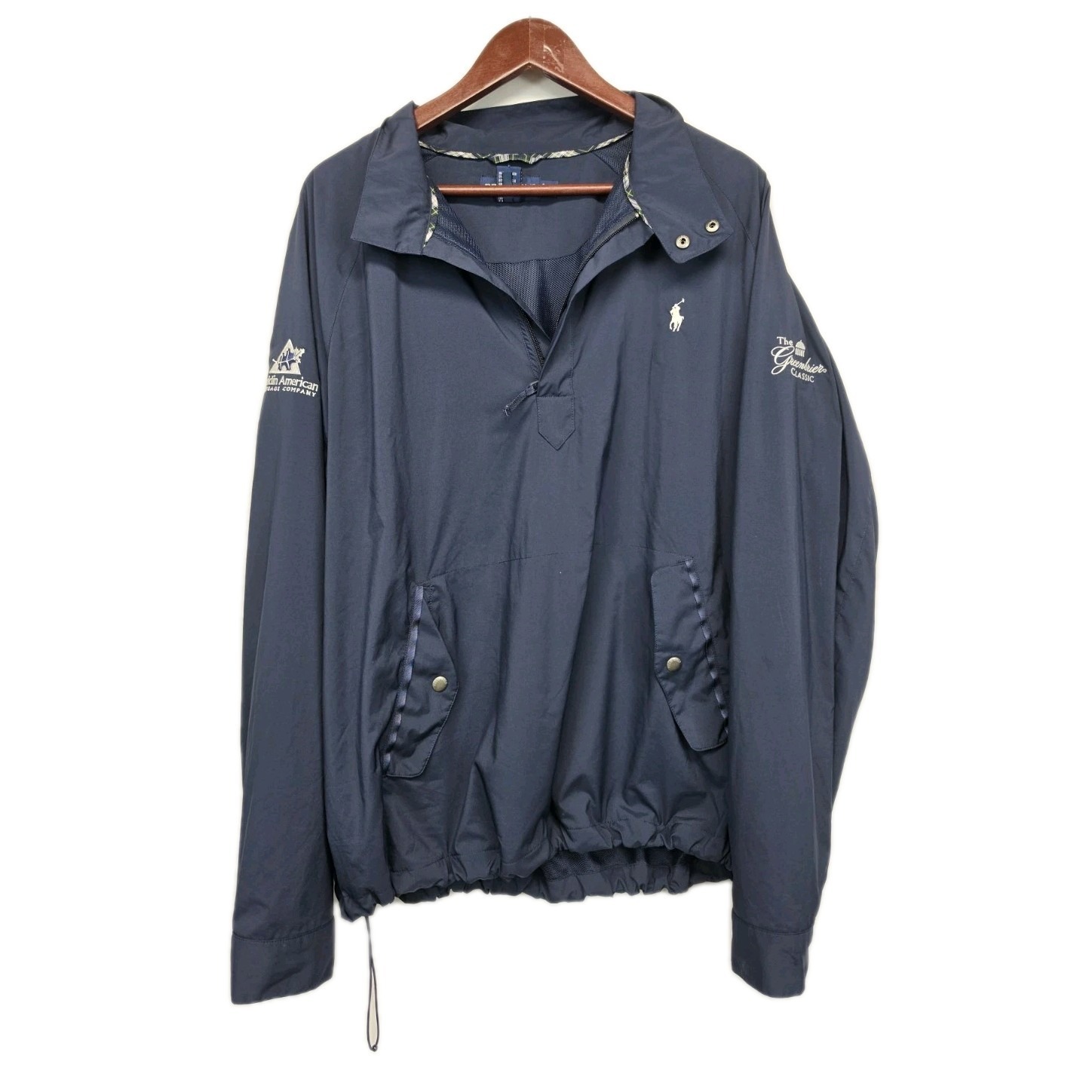 Vtg Polo Ralph Lauren Jacket Mens Xl Navy Quarter Zip Pullover Windbreaker 3277